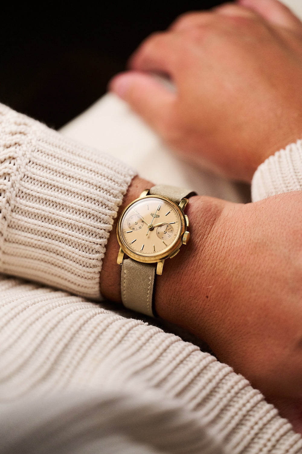 HEUER CHRONOGRAPH 18K YELLOW GOLD 'SMALL EYES'