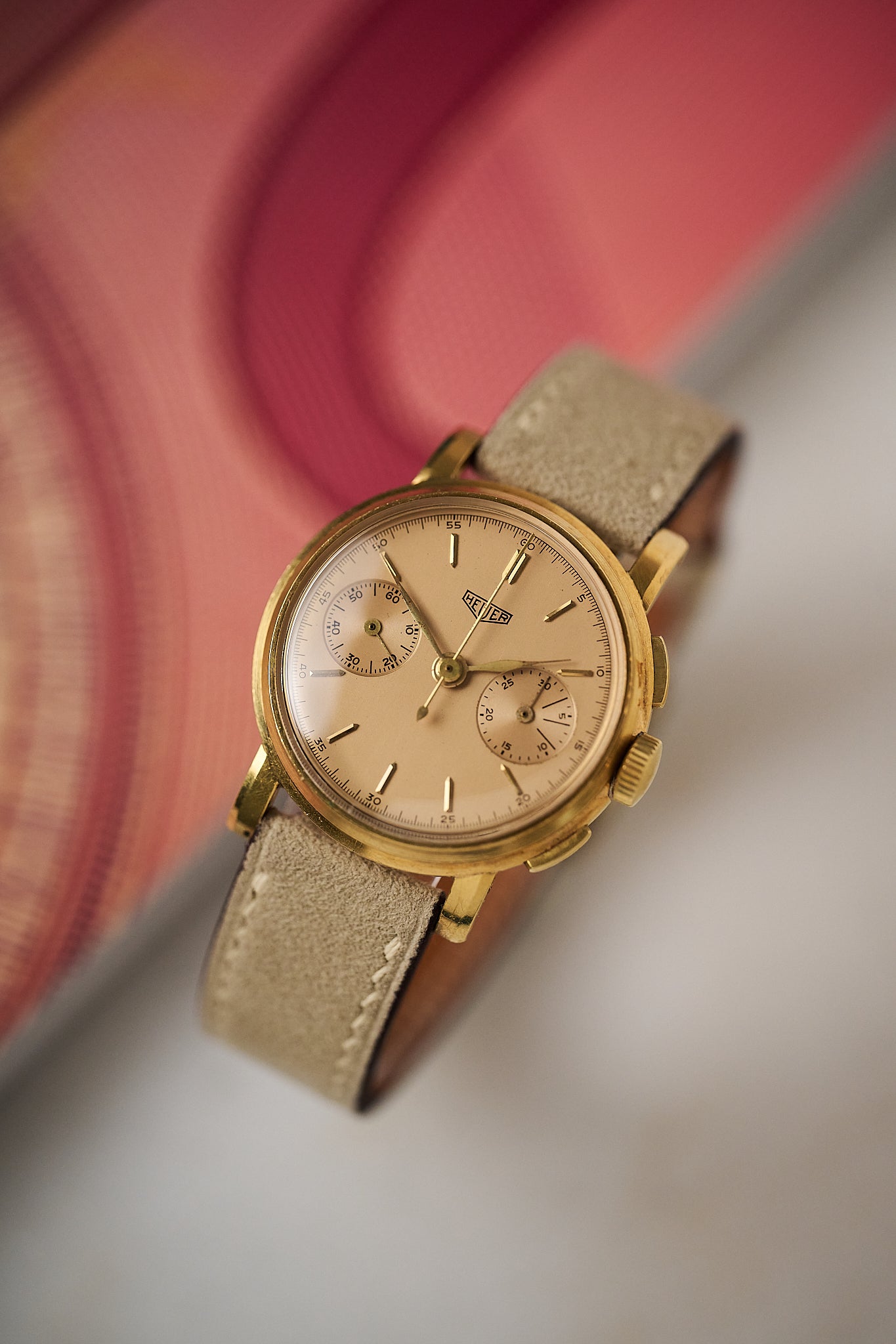 HEUER CHRONOGRAPH 18K YELLOW GOLD 'SMALL EYES'