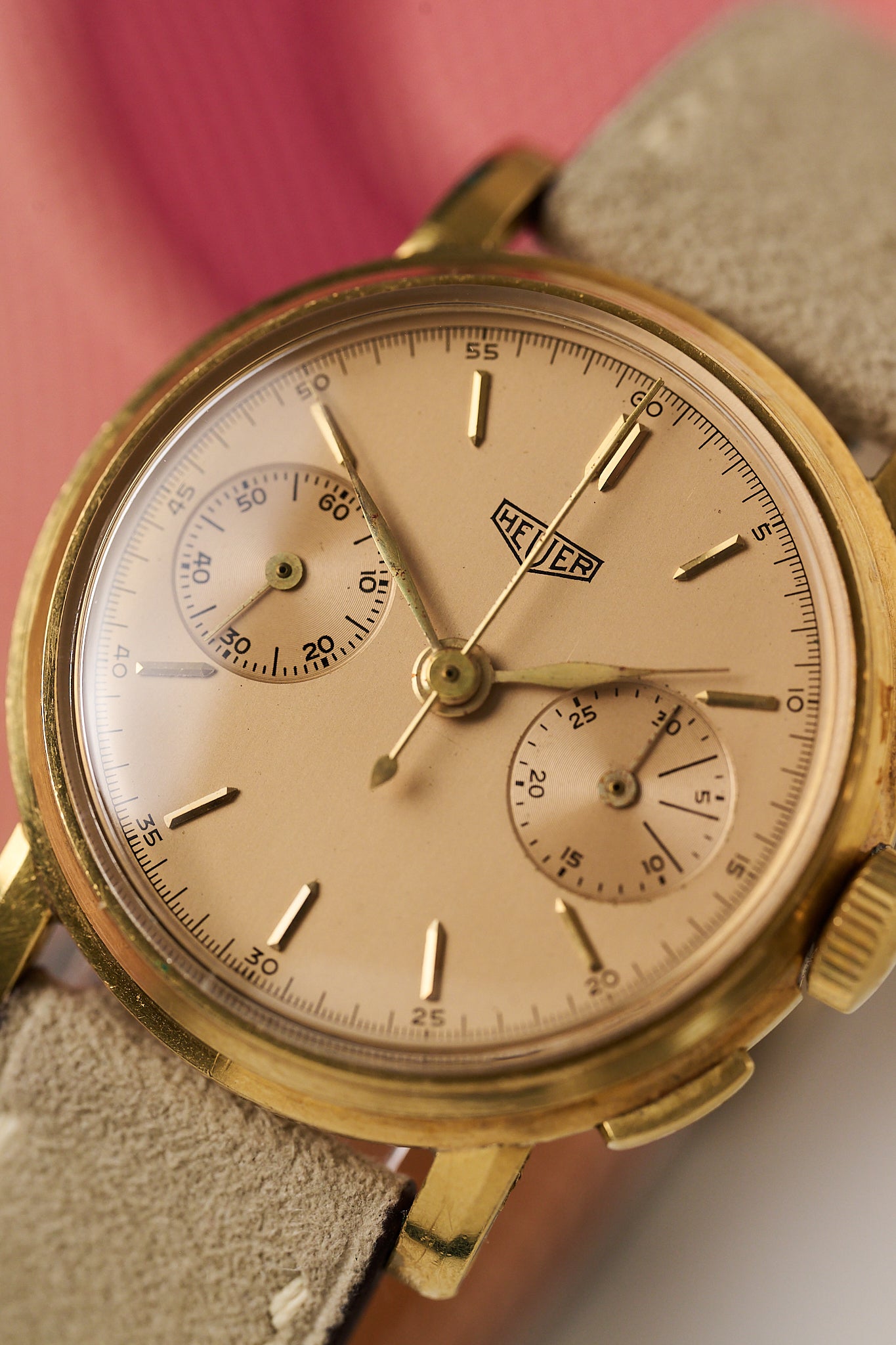 HEUER CHRONOGRAPH 18K YELLOW GOLD 'SMALL EYES'