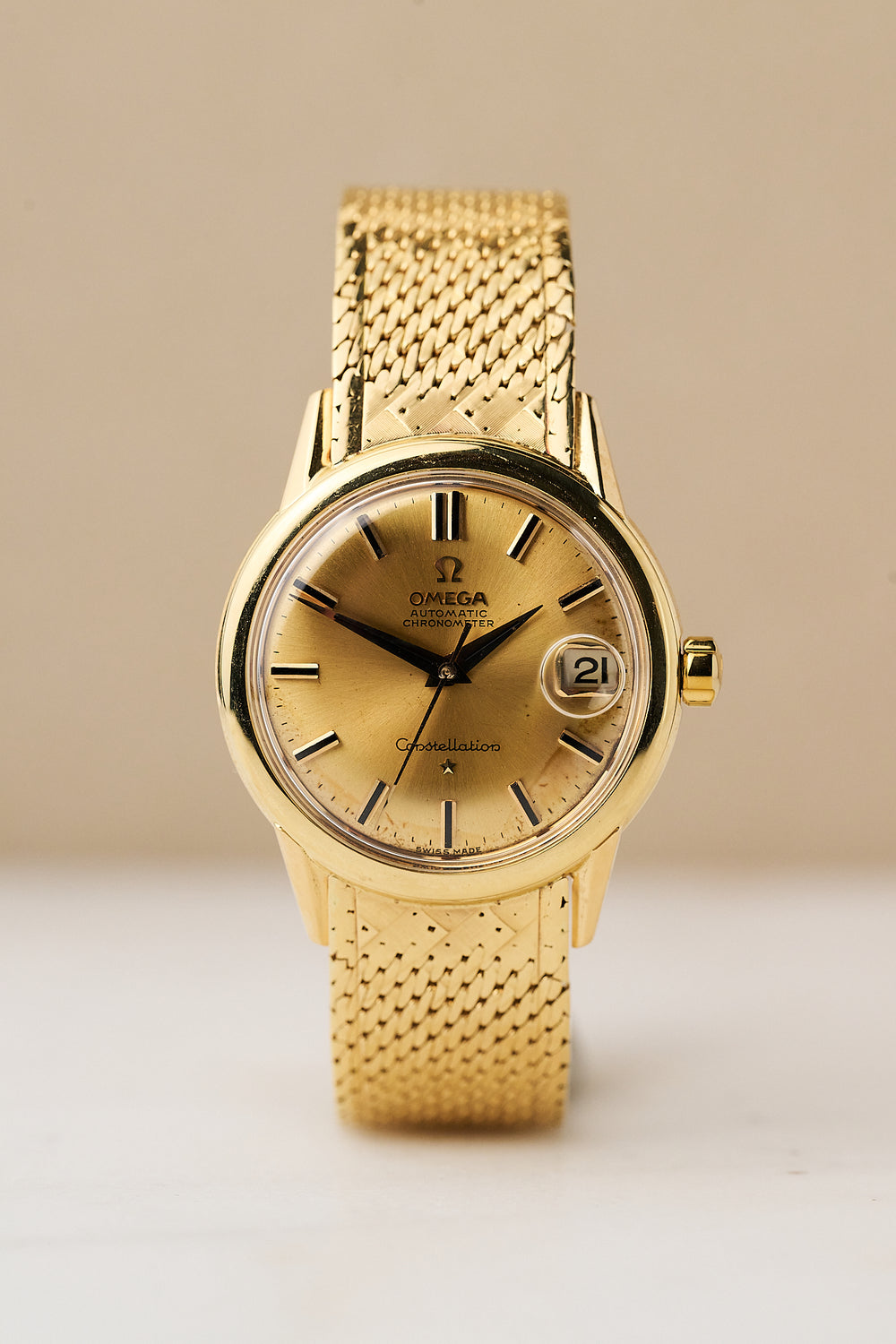 OMEGA CONSTELLATION 18K YELLOW GOLD 'DENISSON CASE'