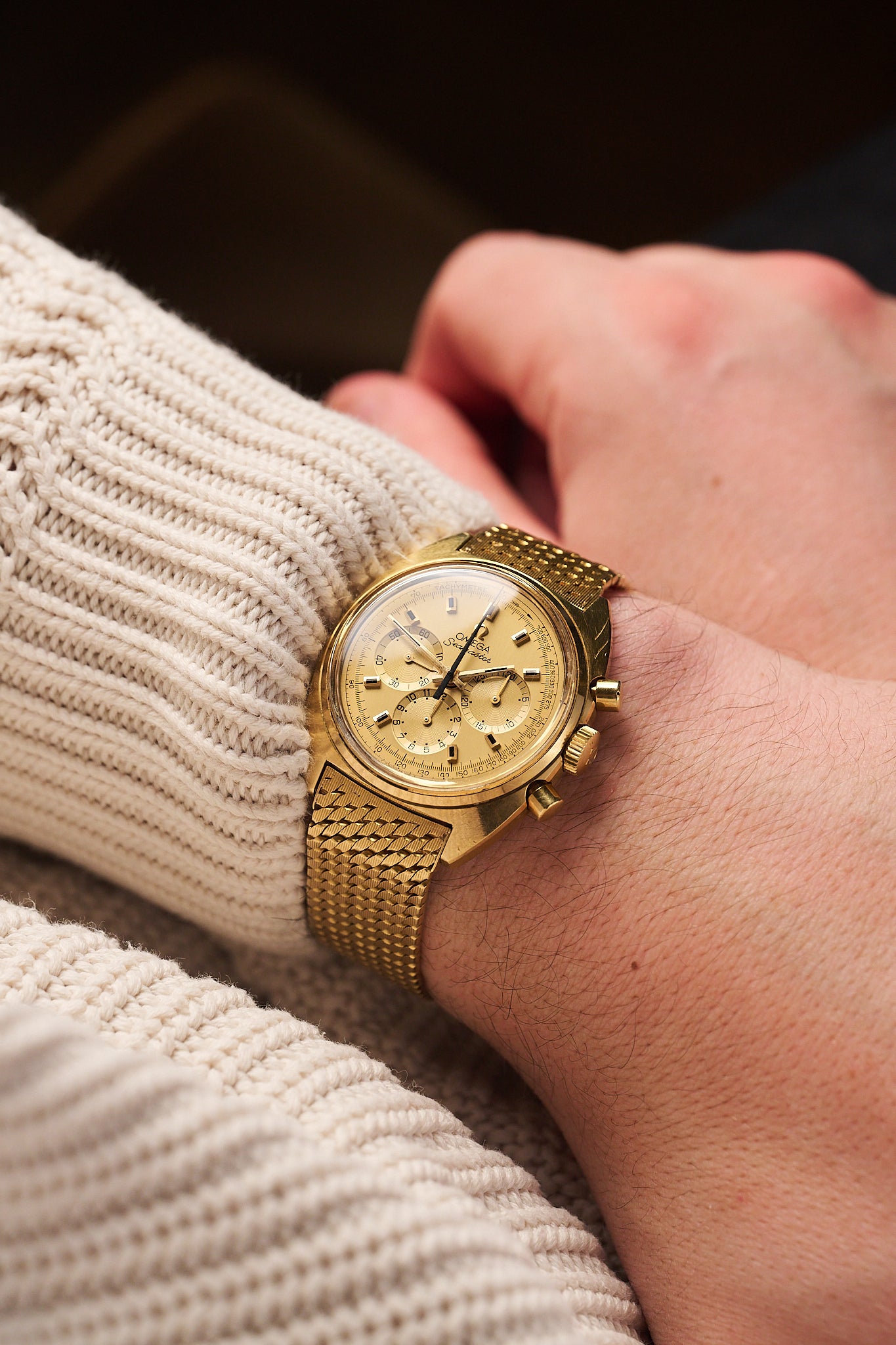 Yellow hot sale omega watch