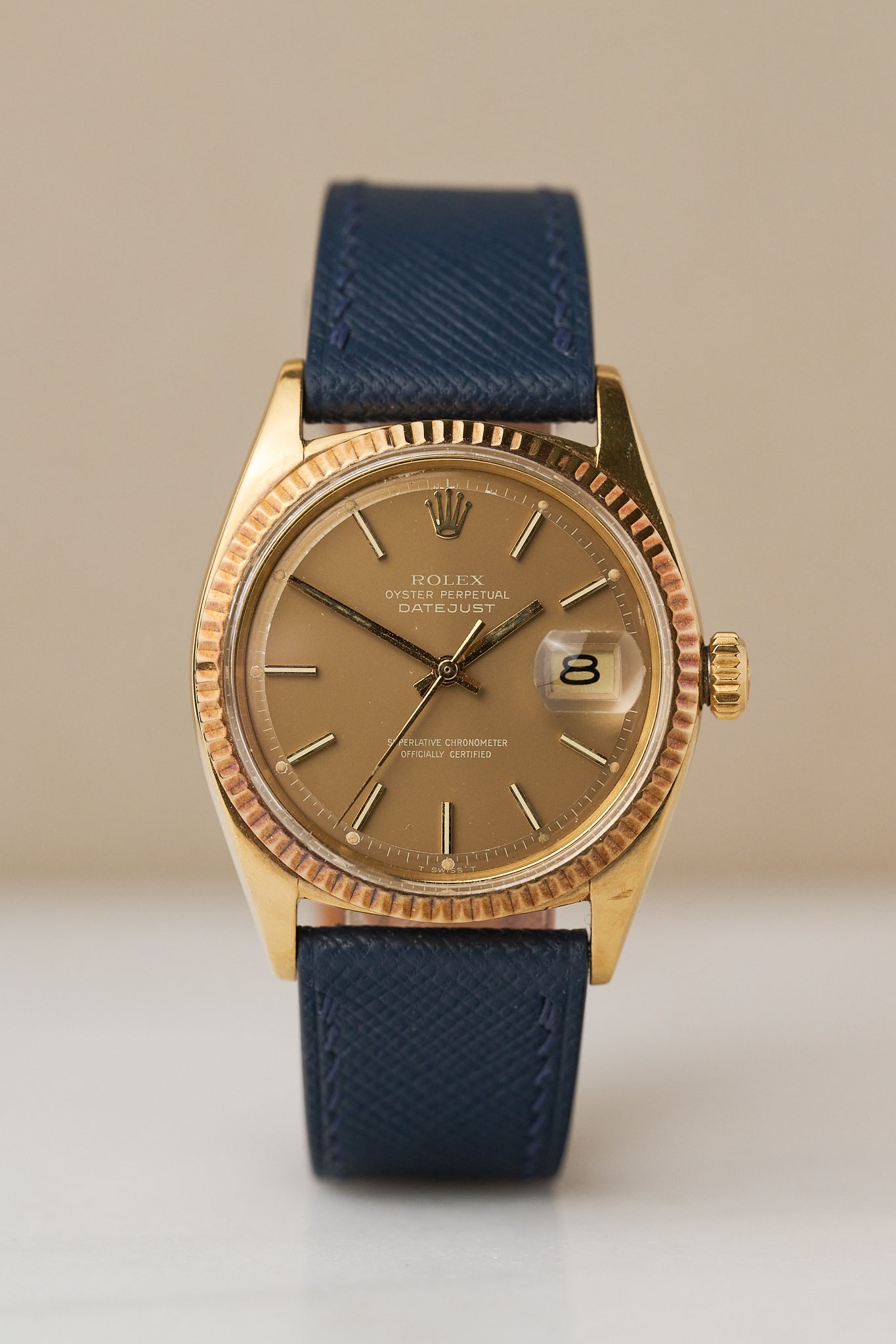 ROLEX DATEJUST 1601/8 18K YELLOW GOLD 'CAPPUCCINO DIAL'