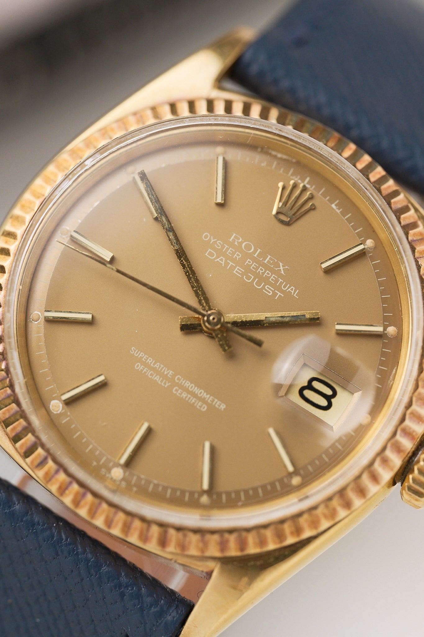 ROLEX DATEJUST 1601/8 18K YELLOW GOLD 'CAPPUCCINO DIAL'