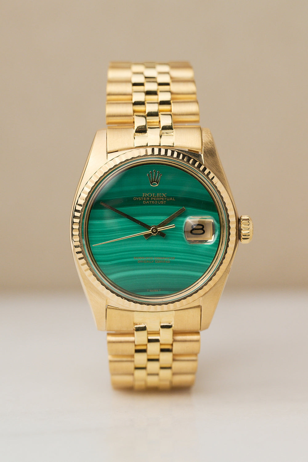 ROLEX DATEJUST 18K YELLOW GOLD 'MALACHITE DIAL'