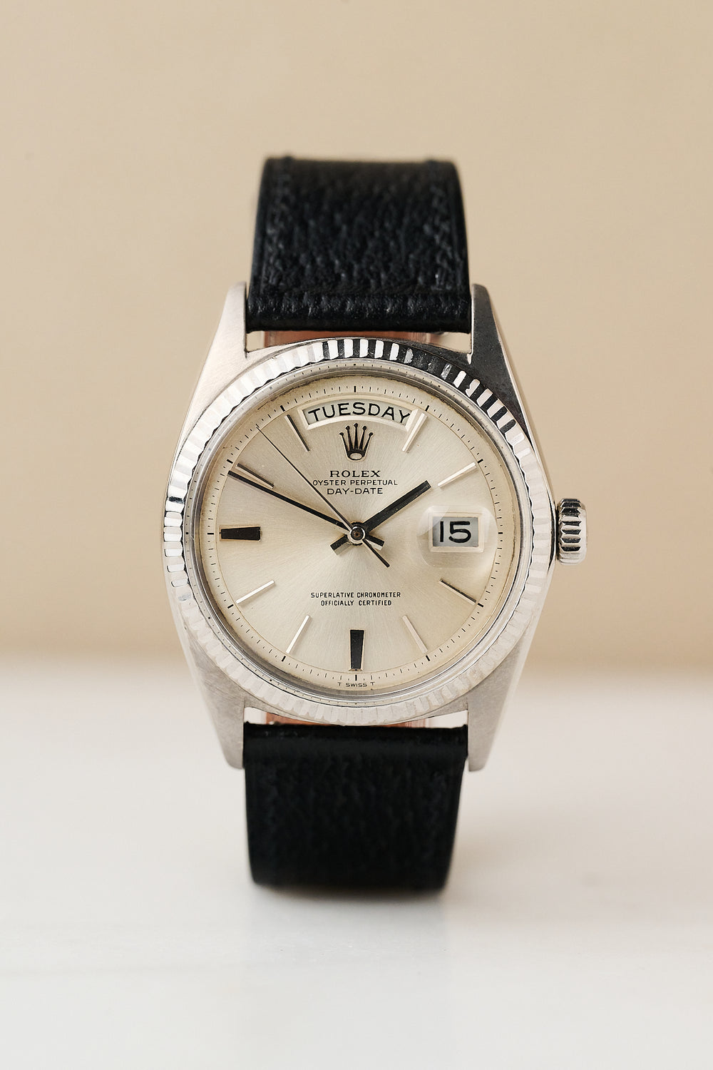 ROLEX DAY-DATE 1803 18K WHITE GOLD 'DOORSTOP DIAL'