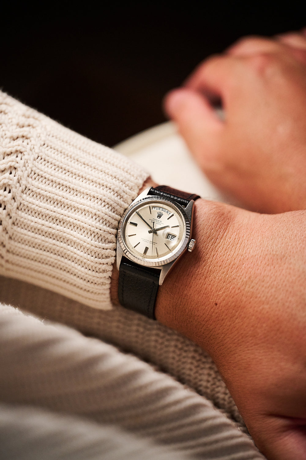 ROLEX DAY-DATE 1803 18K WHITE GOLD 'DOORSTOP DIAL'