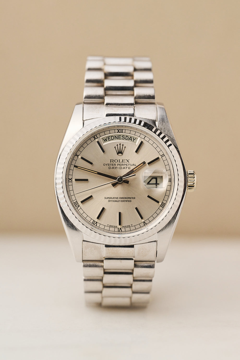 ROLEX DAY-DATE 18039 18K WHITE GOLD