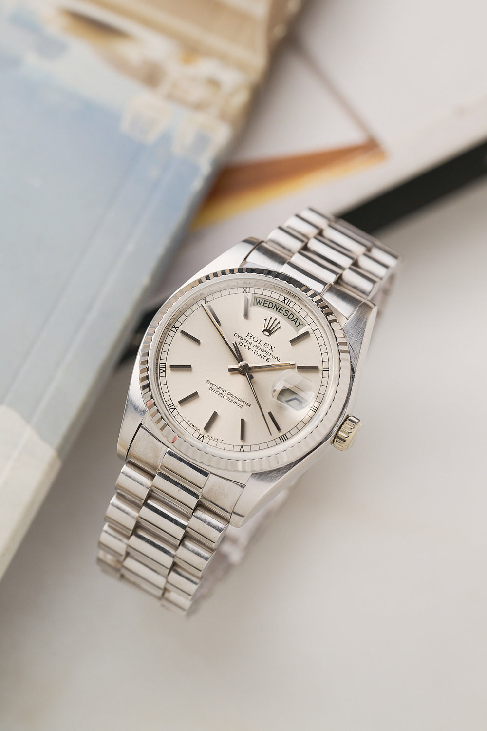 ROLEX DAY-DATE 18039 18K WHITE GOLD