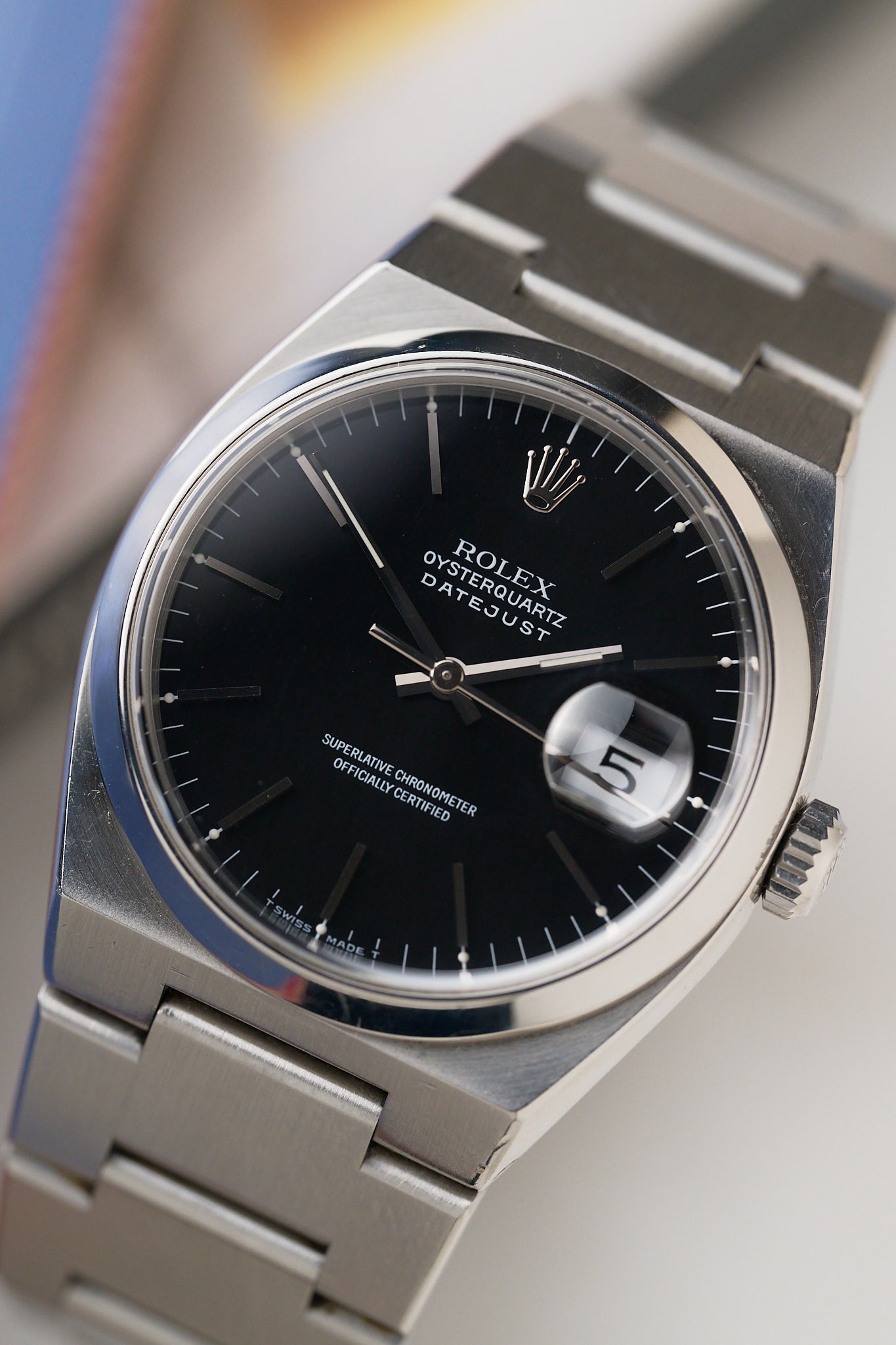 ROLEX OYSTER QUARTZ DATEJUST 'BLACK DIAL'