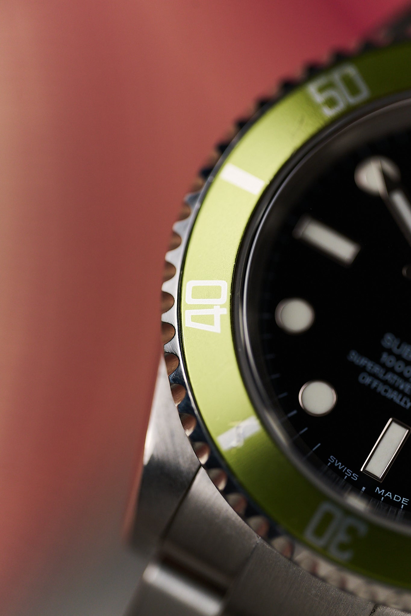 ROLEX SUBMARINER DATE 16610LV KERMIT 'FLAT FOUR' FULL SET