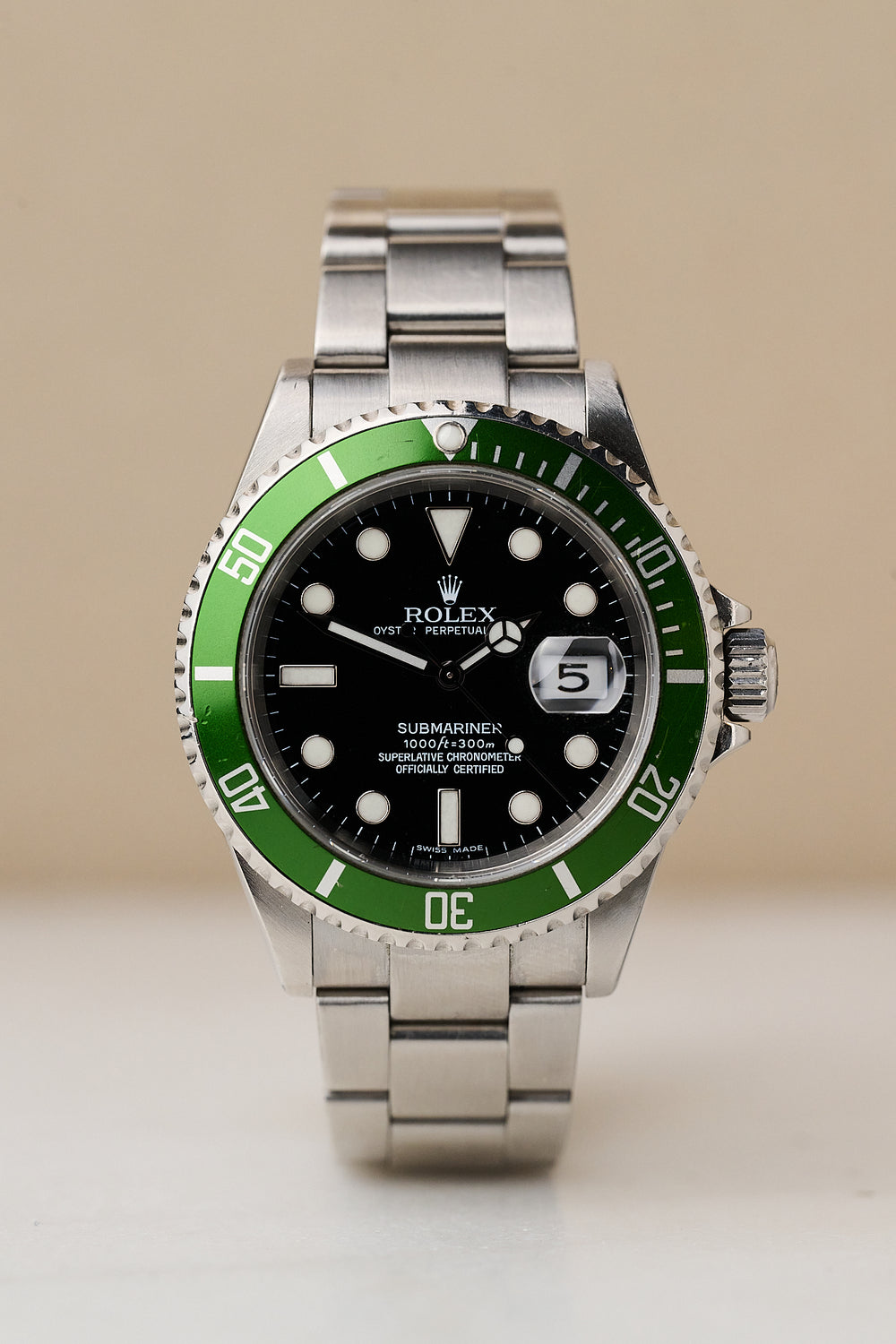 ROLEX SUBMARINER DATE 16610LV 'KERMIT' 'FULL SET'