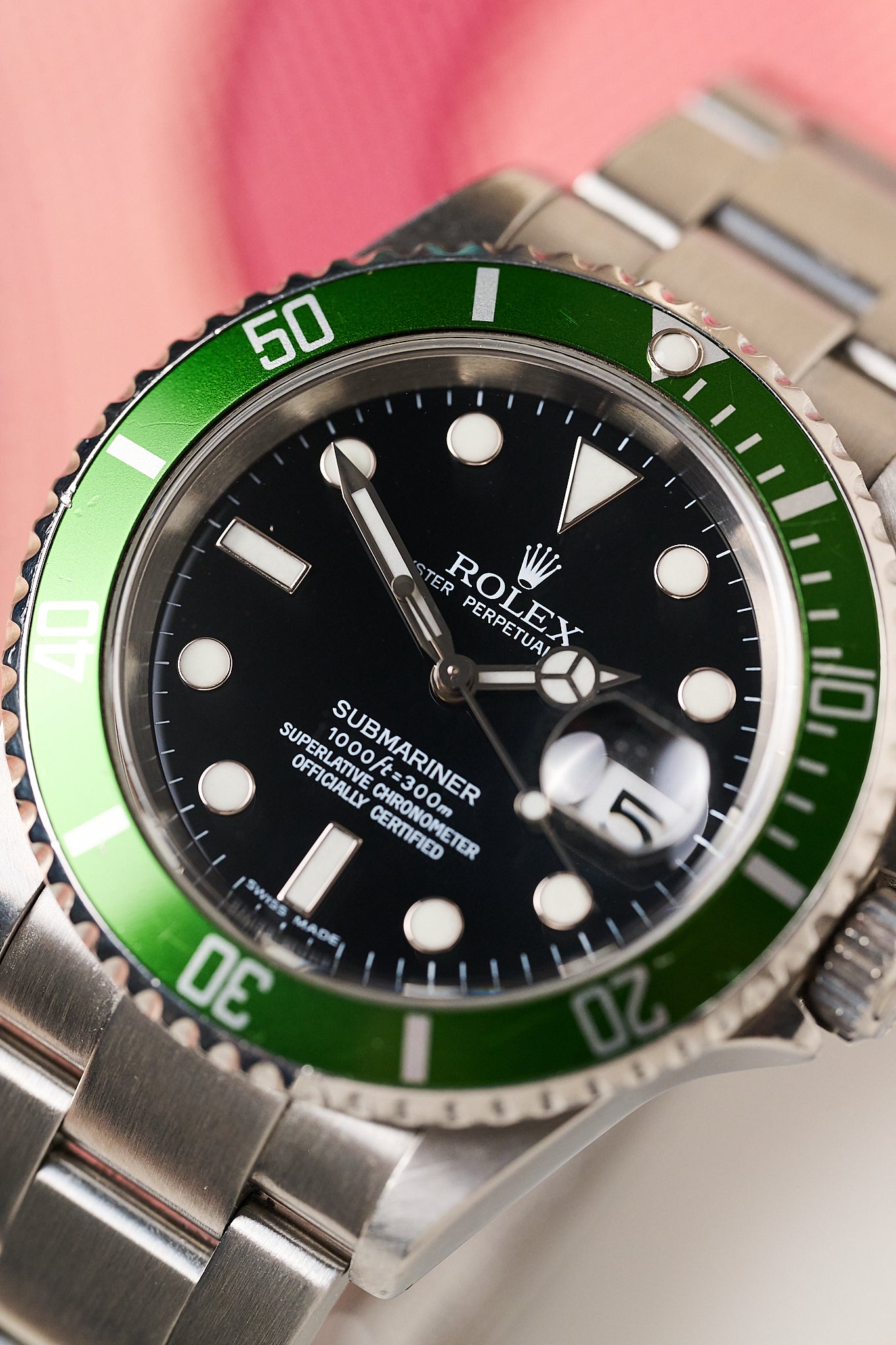 ROLEX SUBMARINER DATE 16610LV 'KERMIT' 'FULL SET'