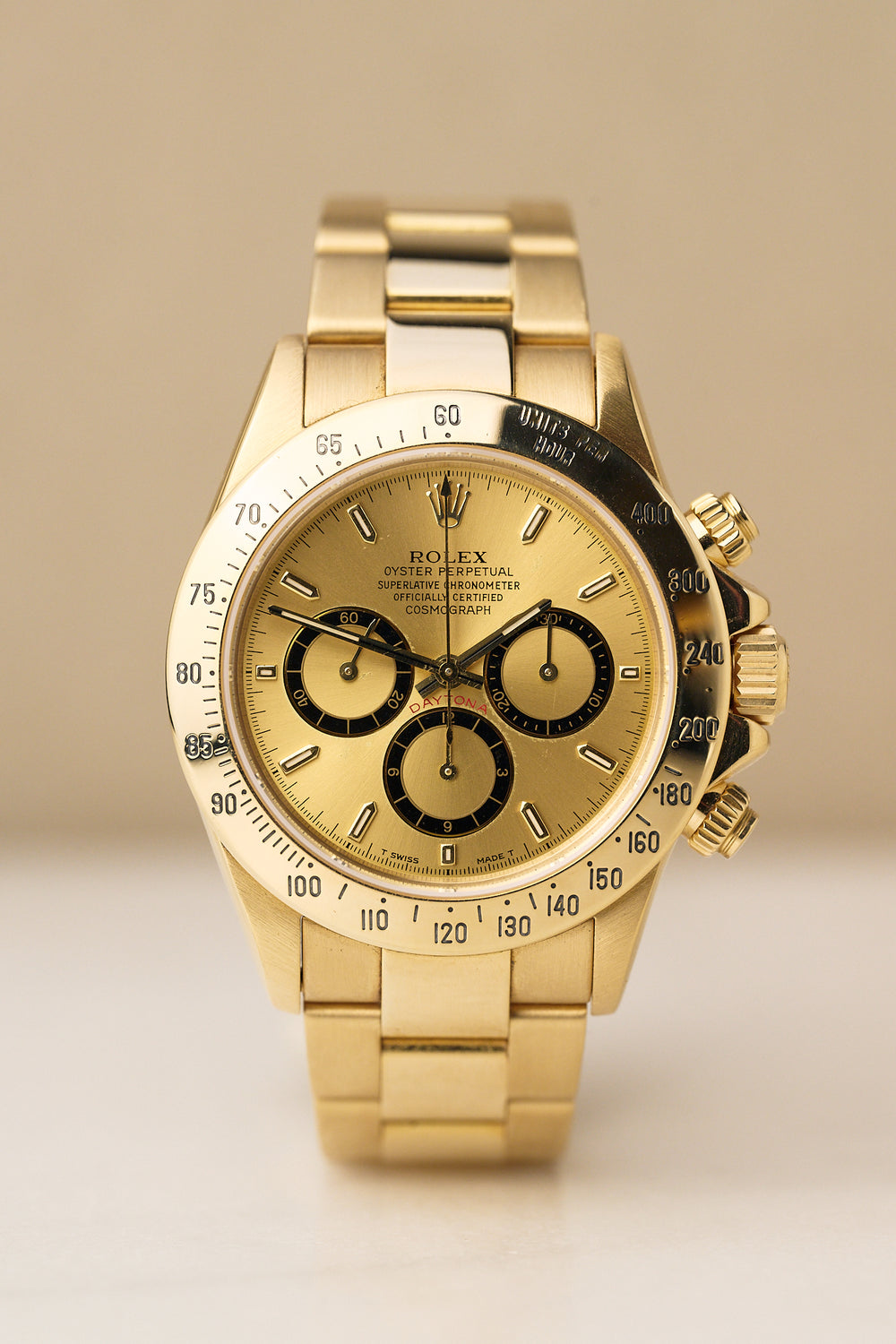 ROLEX ZENITH DAYTONA 16528 18K YELLOW GOLD 'CHAMPAGNE DIAL'