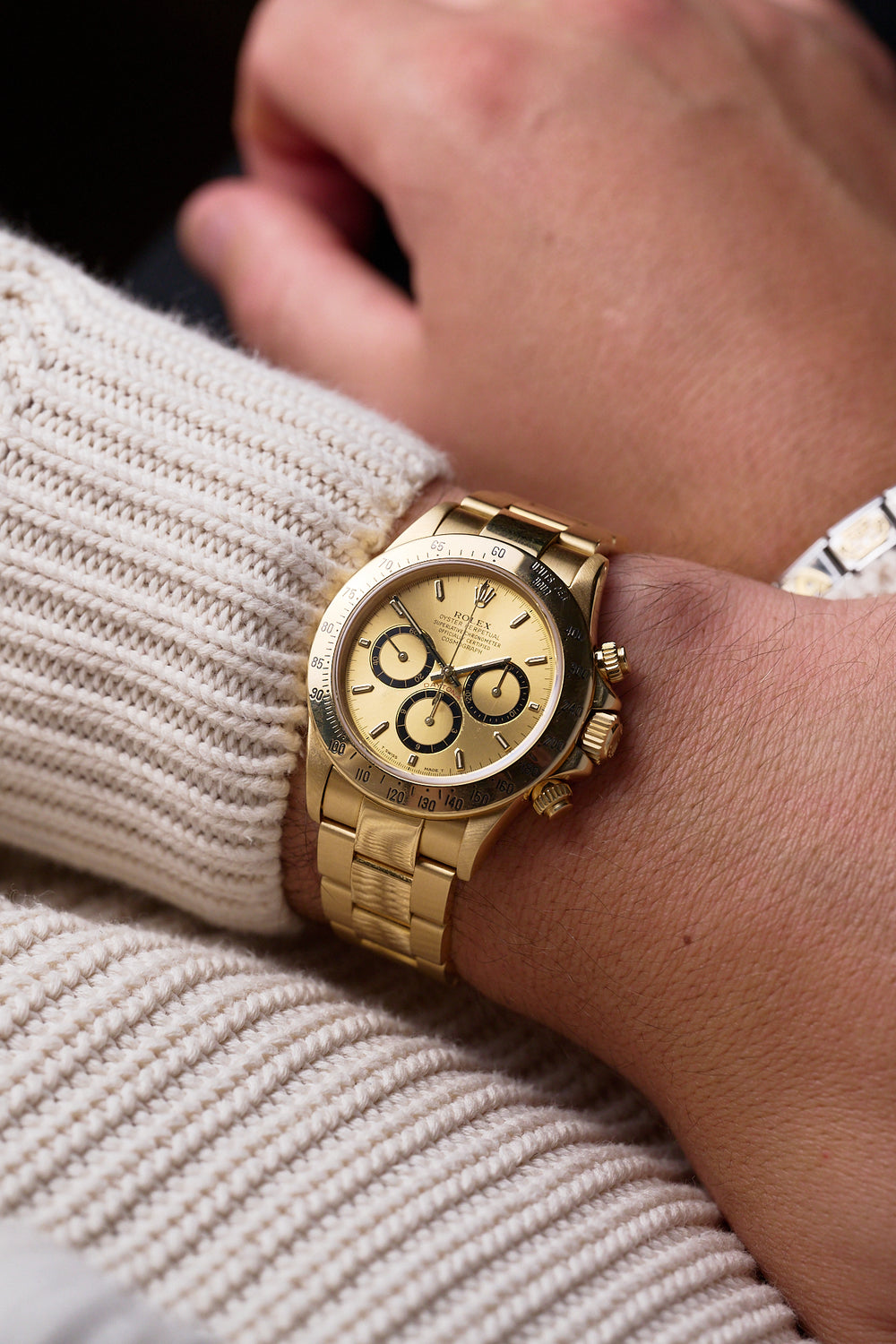 ROLEX ZENITH DAYTONA 16528 18K YELLOW GOLD 'CHAMPAGNE DIAL'