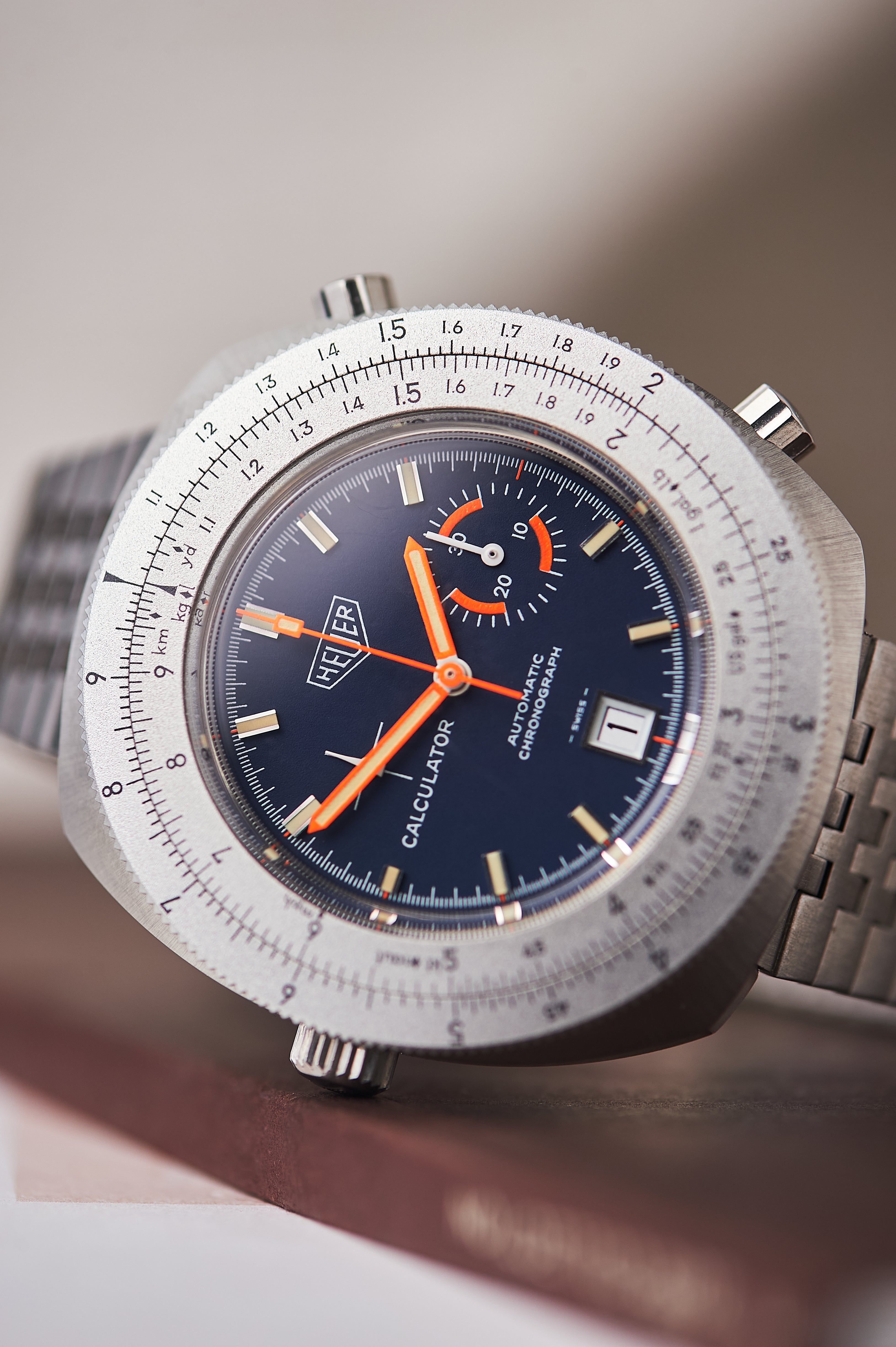 Heuer Calculator Chronograph Fathom Watches