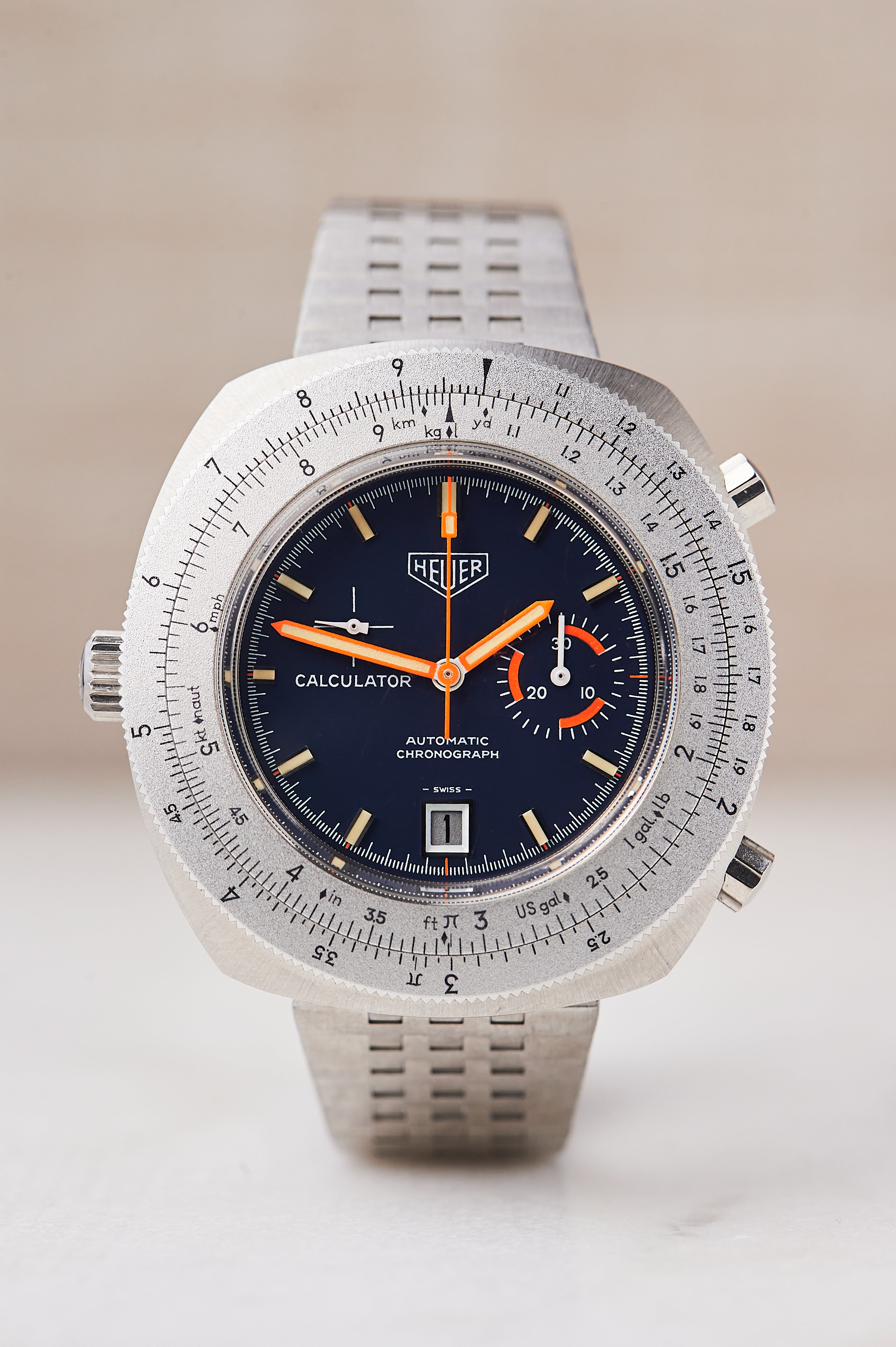 Heuer Calculator Chronograph Fathom Watches