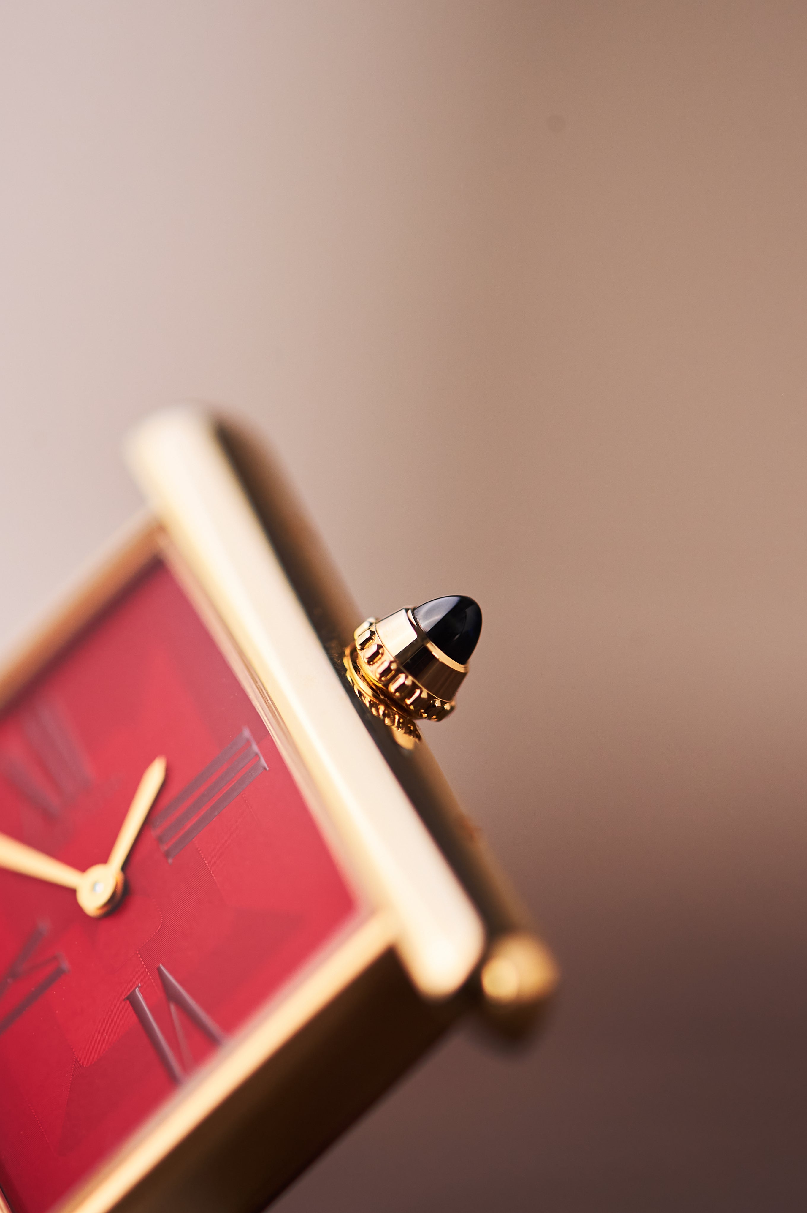 CARTIER TANK LOUIS ' TONAL RED DIAL'