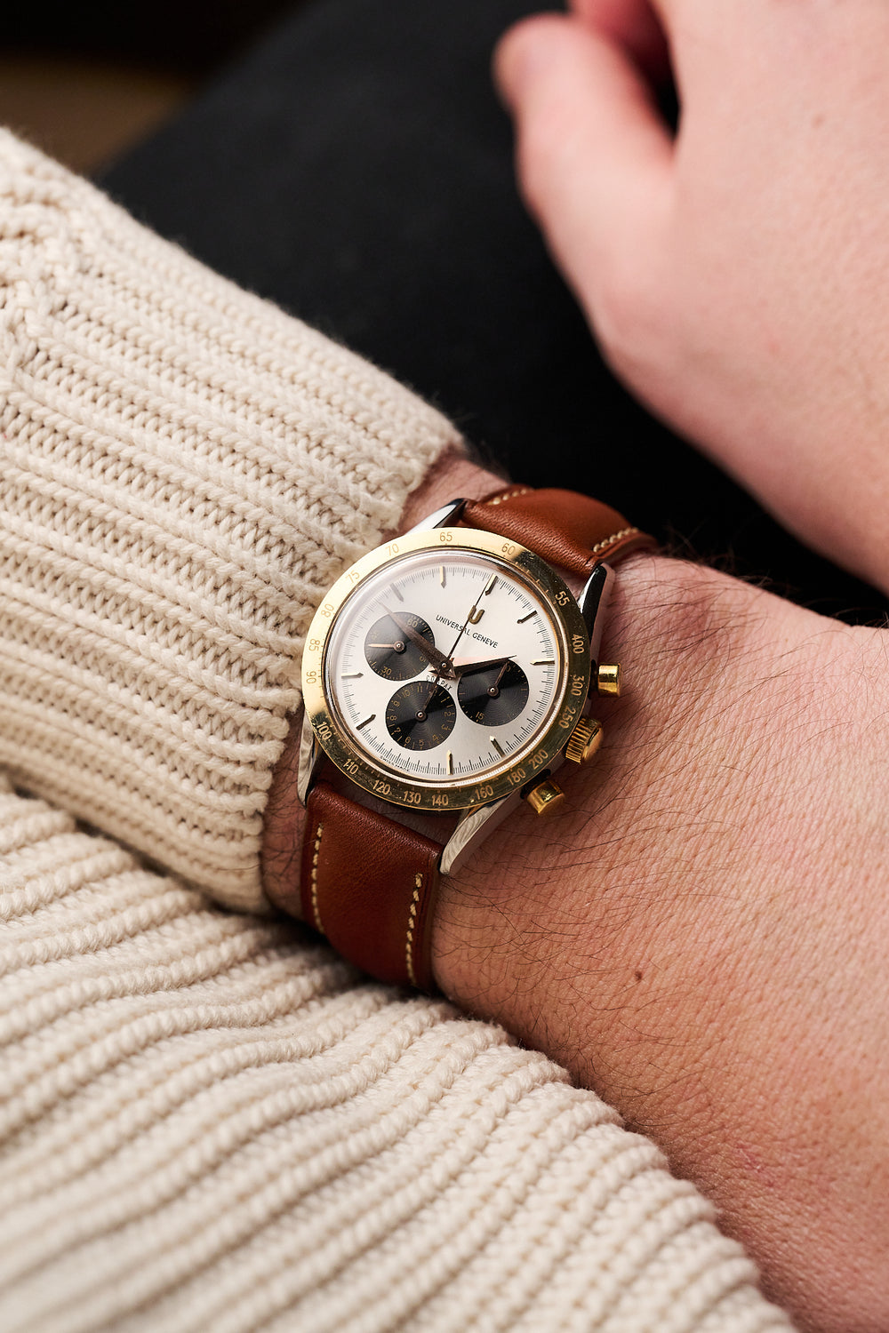 UNIVERSAL GENEVE COMPAX BI METAL 'REVERSE PANDA'