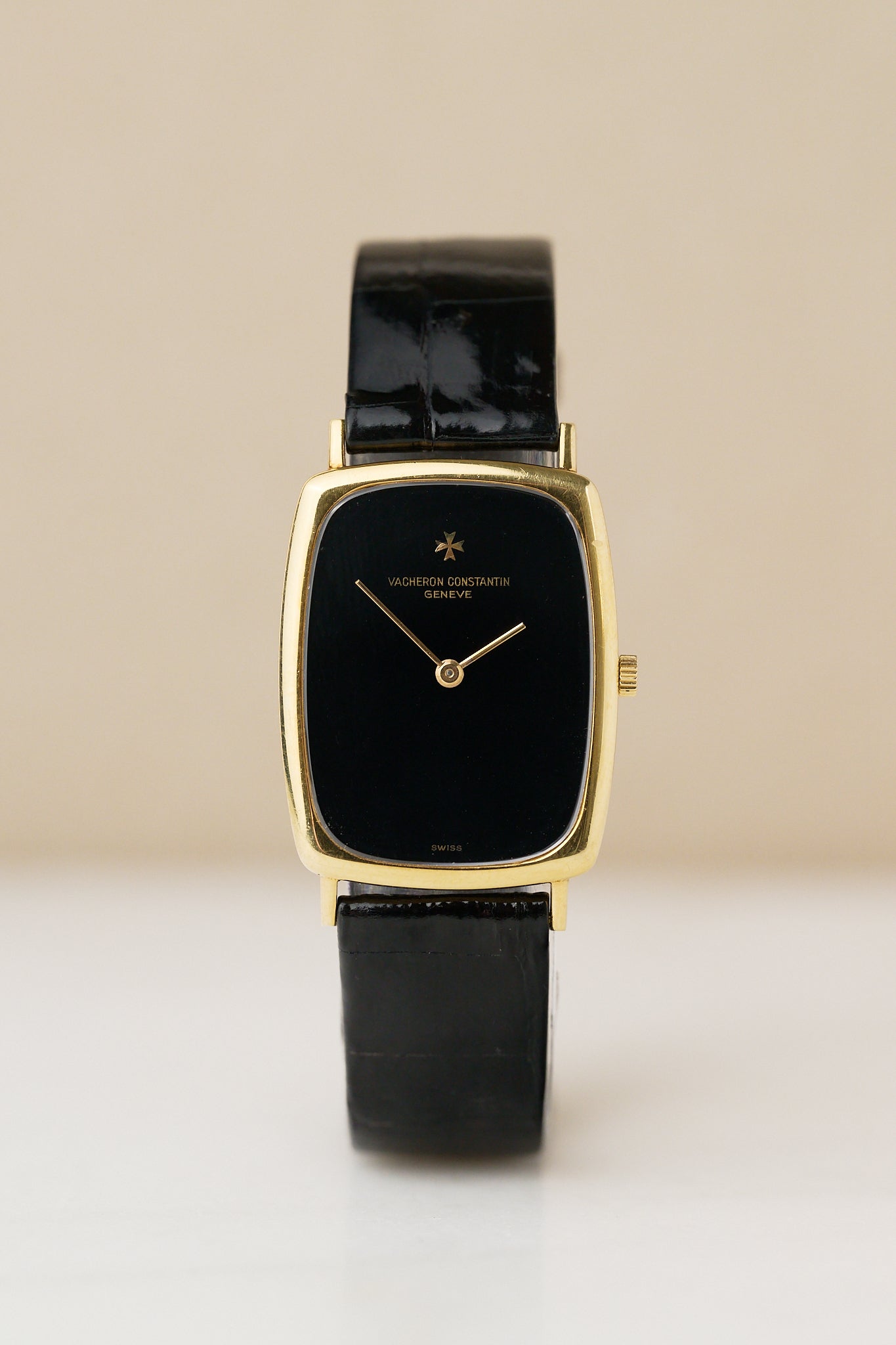 VACHERON CONSTANTIN 18K YELLOW GOLD 'ONYX DIAL' FULL SET