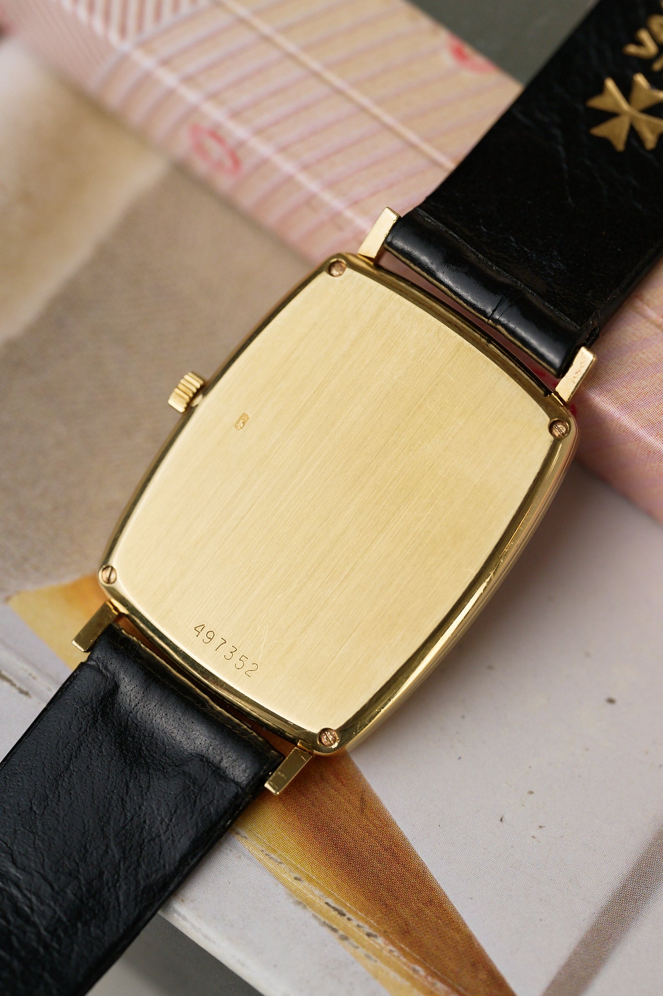 VACHERON CONSTANTIN 18K YELLOW GOLD 'ONYX DIAL' FULL SET